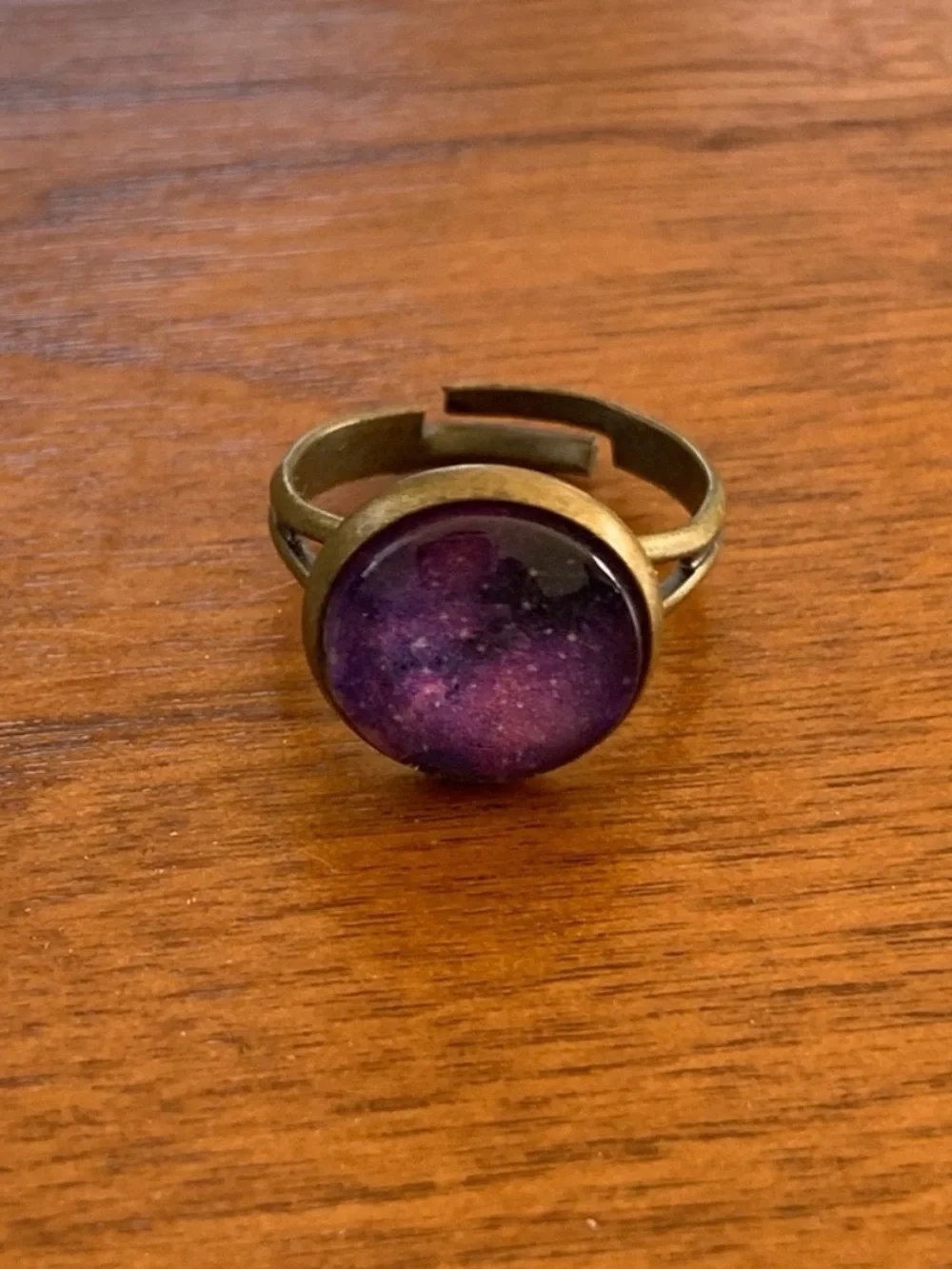 Galaxy Purple Round Glass Ring - Kids Jewelry